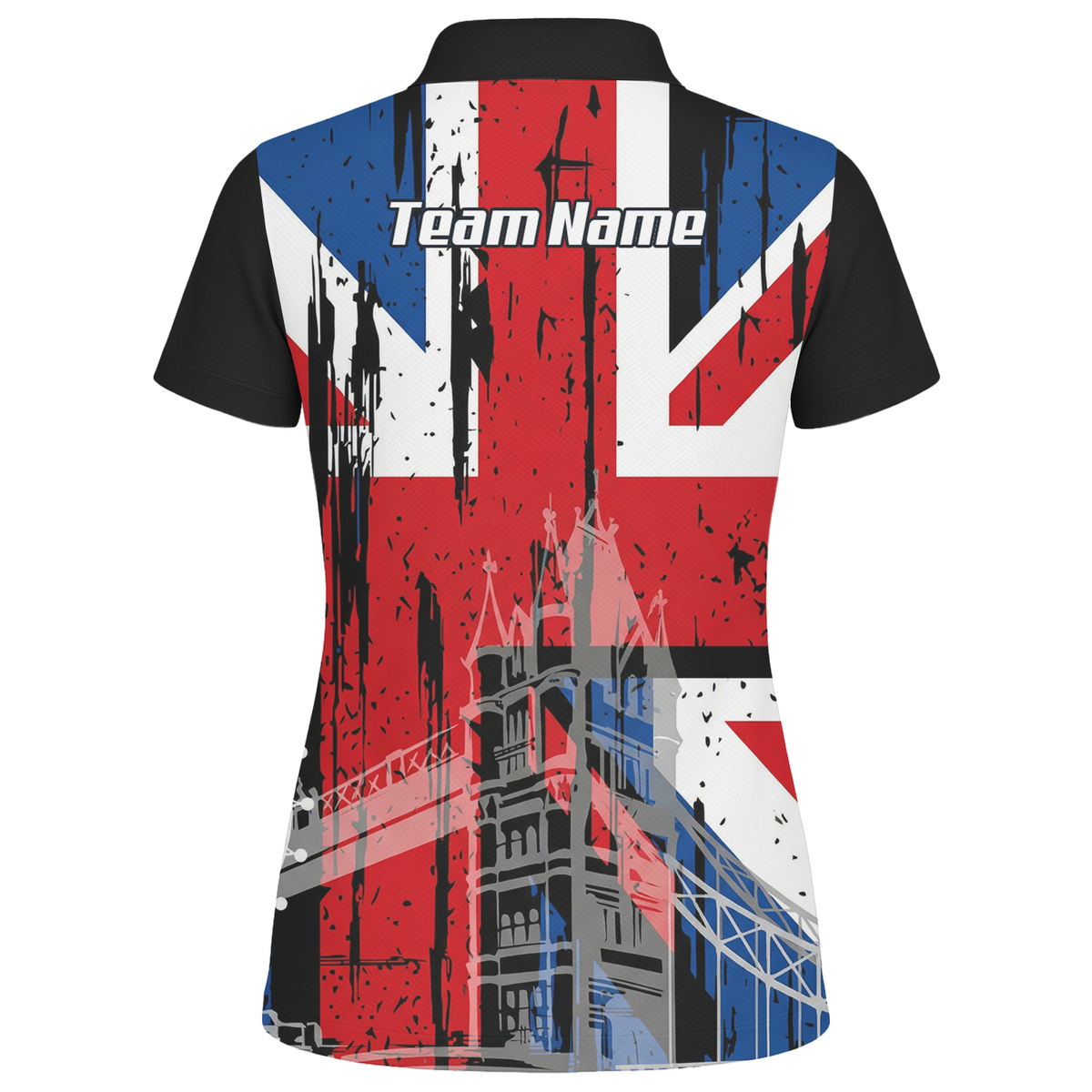 Personalised Union Jack London Landmarks Dart Jersey Polo and Zipper For Women Red Blue Black Custom Name Shirt X7232