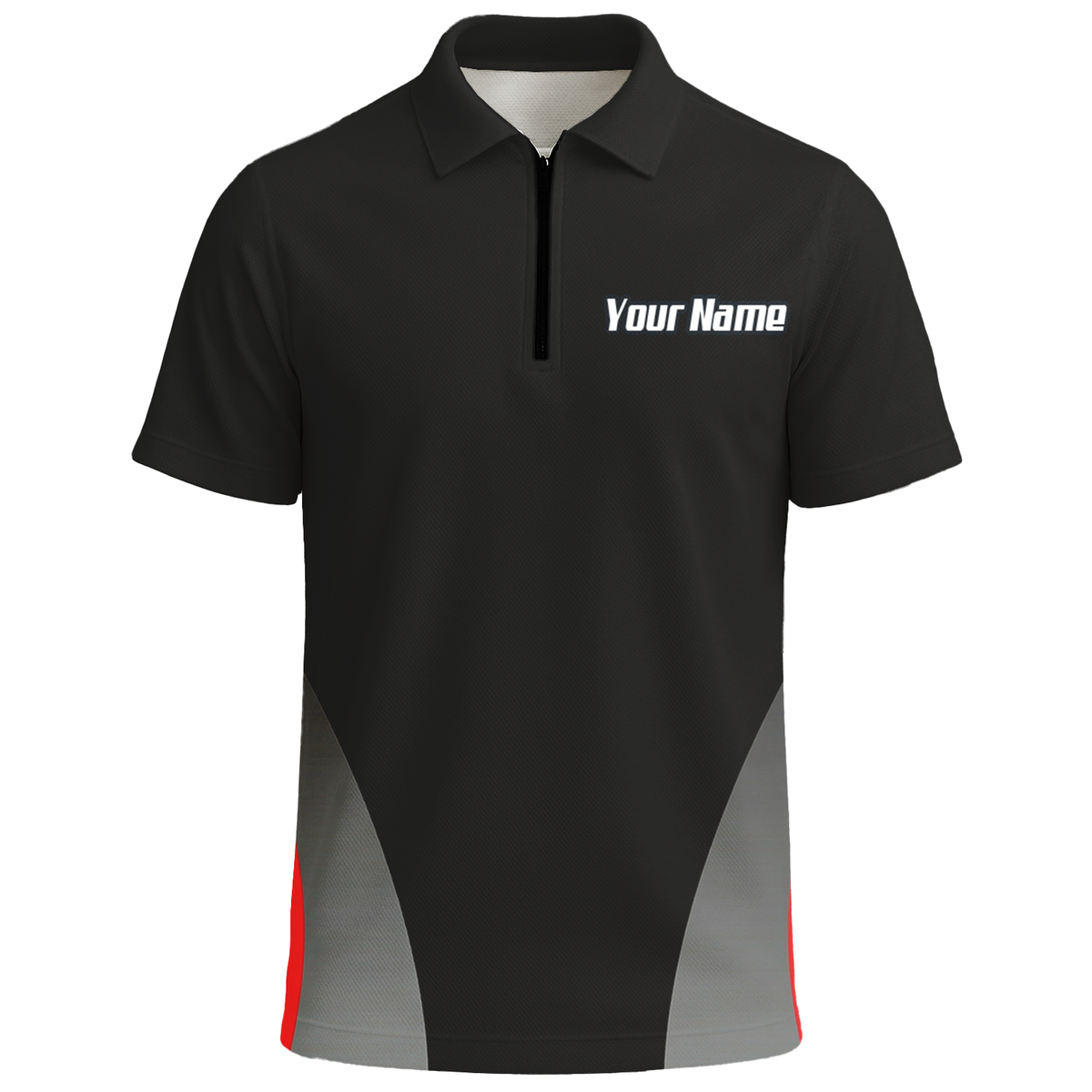 Personalised Dartboard Dart Jersey Polo and Zipper Black Red Grey For Men Y3238 - Polo -w Zipper Yes