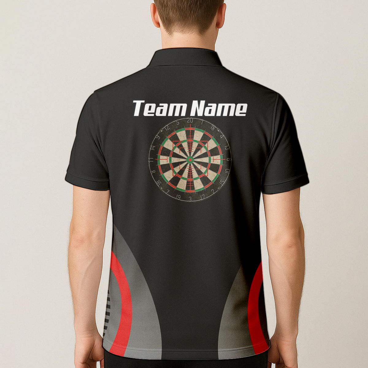 Personalised Dartboard Dart Jersey Polo and Zipper Black Red Grey For Men Y3238