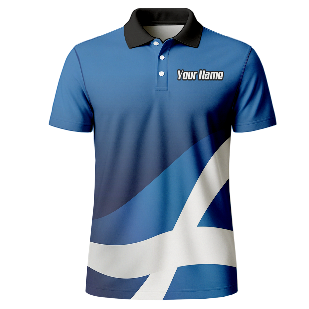 Personalised Scotland Saltire Dart Jersey Polo and Zipper Blue White For Men Y3906