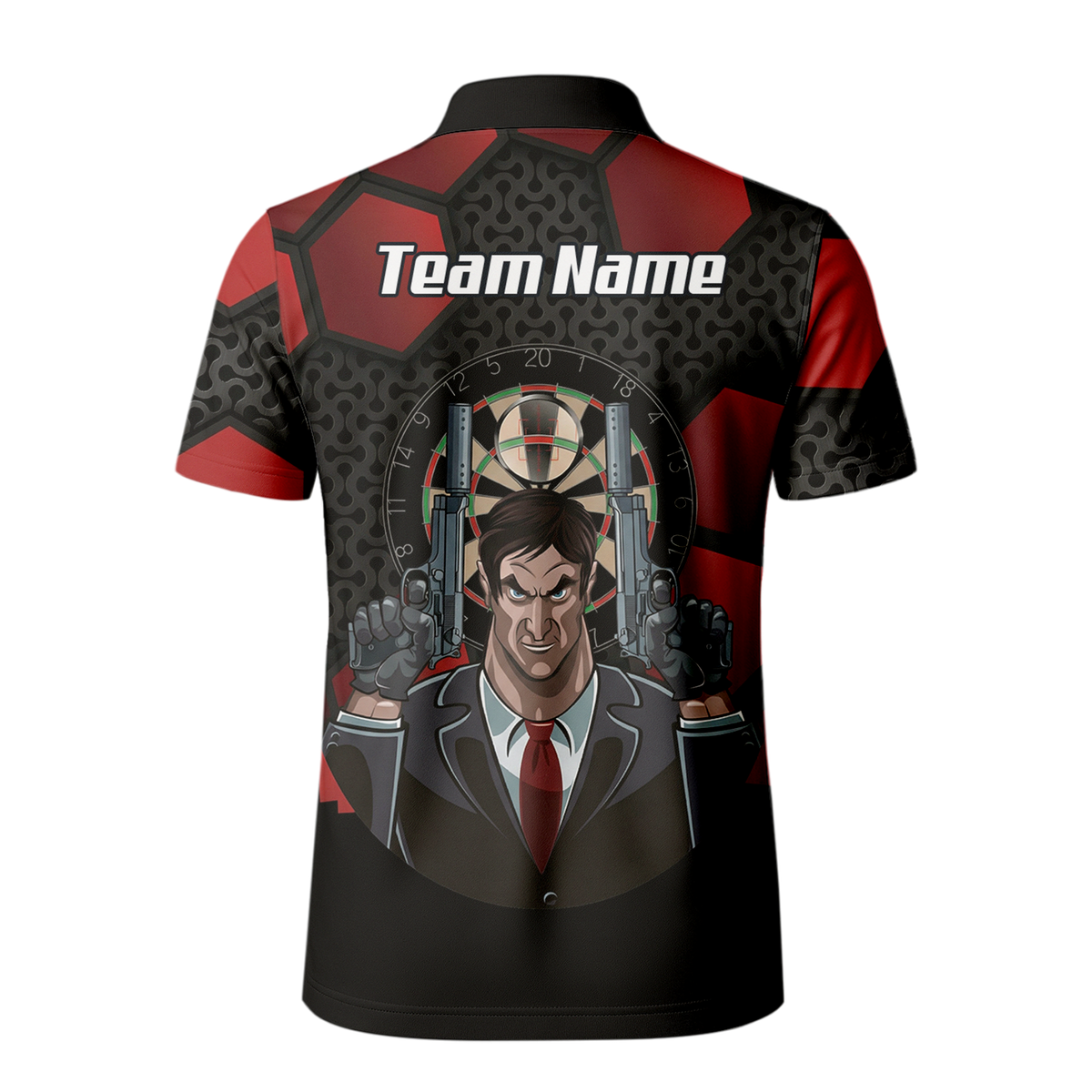 Personalised Hitman Agent Dart Jersey Red Black Polo and Zipper For Men Z5895