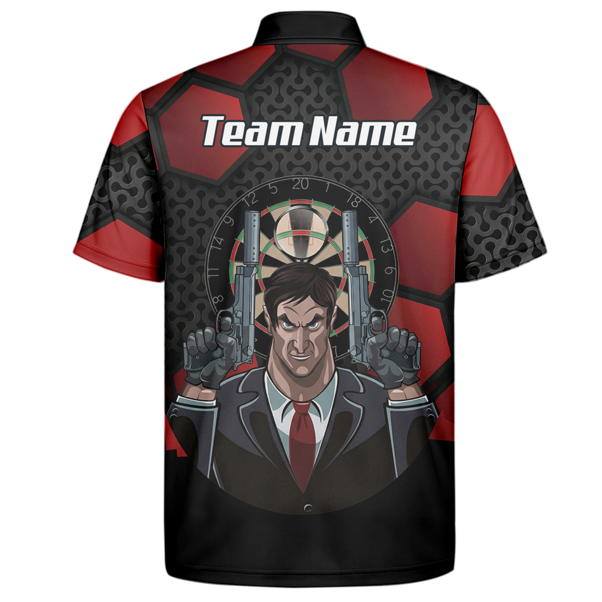 Personalised Hitman Agent Dart Jersey Red Black Polo and Zipper For Men Z5895