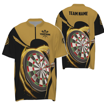 Yellow-Black Lightweight Dart 1/4 Zip Shirt for Men T282