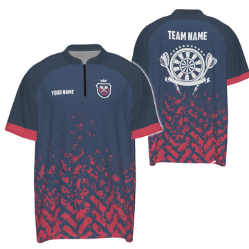 Blue-Red Dart 1/4 Zip Shirt - Men's N837 Dart Team Jersey h6662