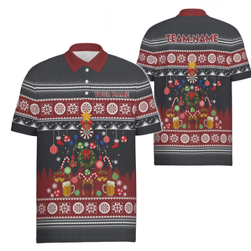 Christmas Darts Polo Shirt - Winter Dart Shirt for Women - Dart Jersey V118