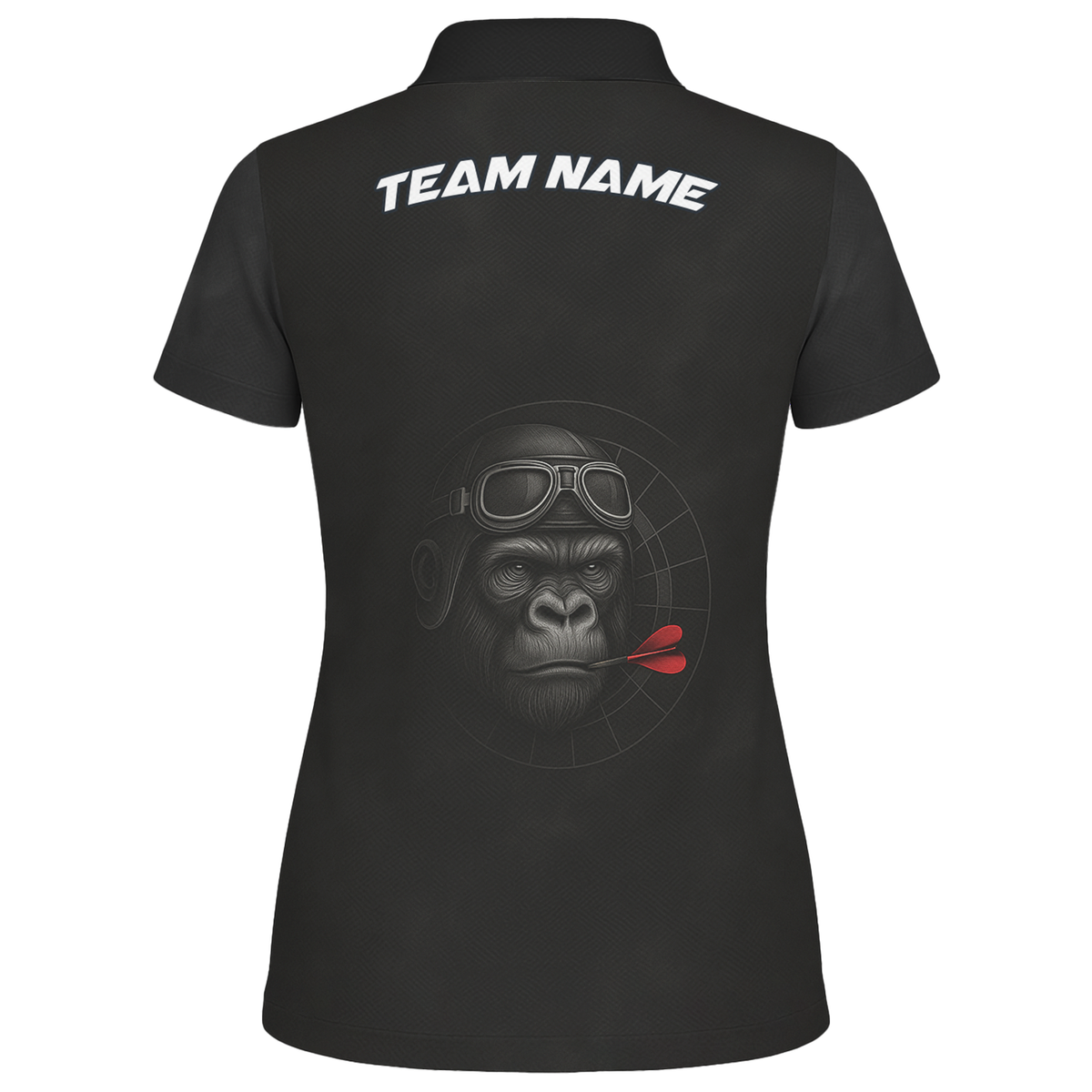Personalized Custom Dart Jersey Polo Shirt Gorilla Goggles Red Dart Black Name Team For Women G7594 additional image 2