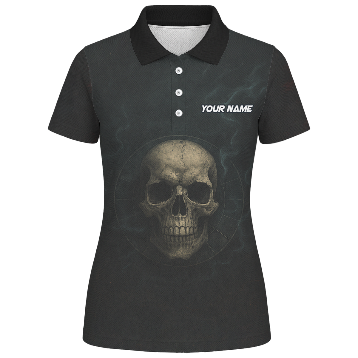 Personalized Dark Skull Zombie Dart Polo Shirt For Women B8029 additional image 1