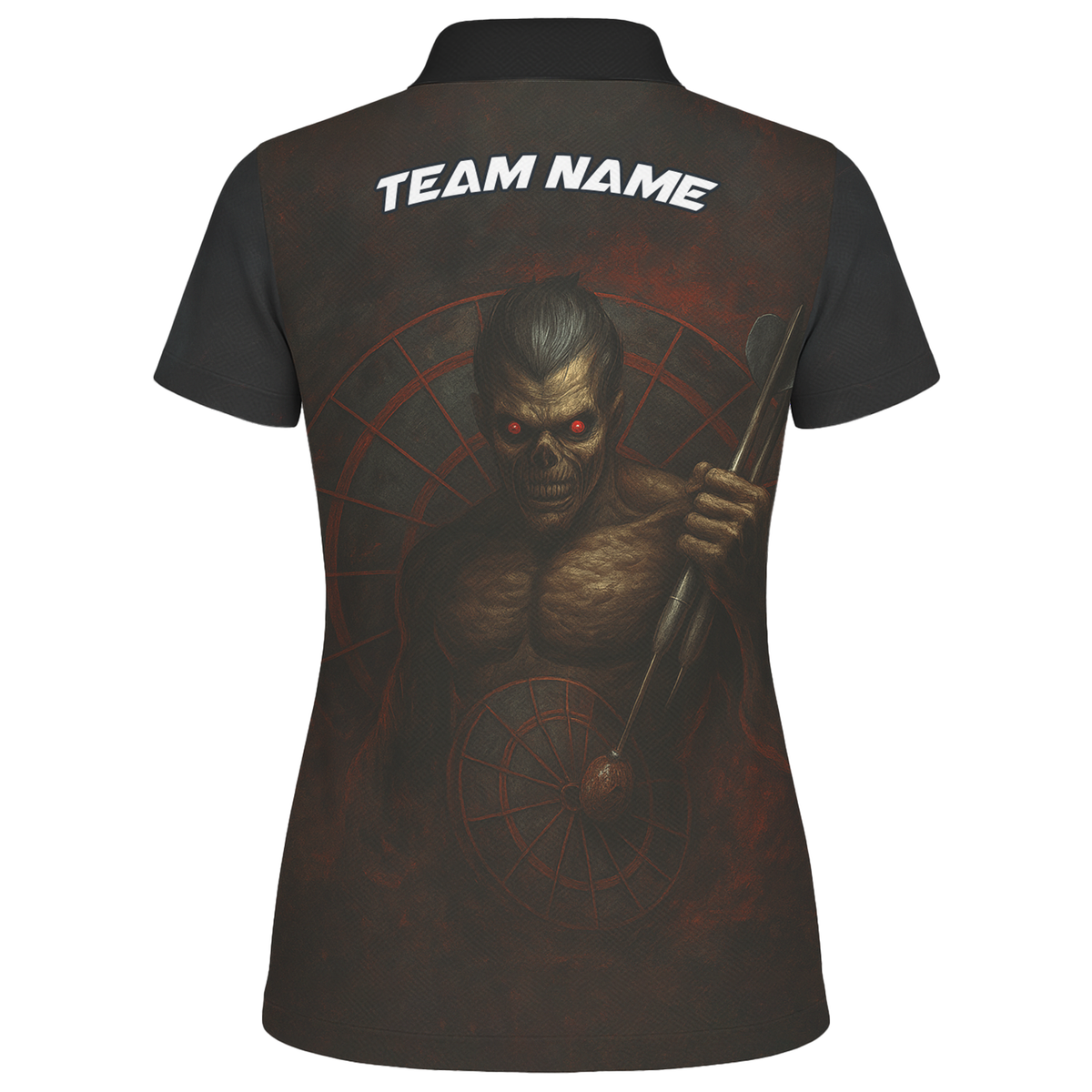 Personalized Dark Skull Zombie Dart Polo Shirt For Women B8029 additional image 2