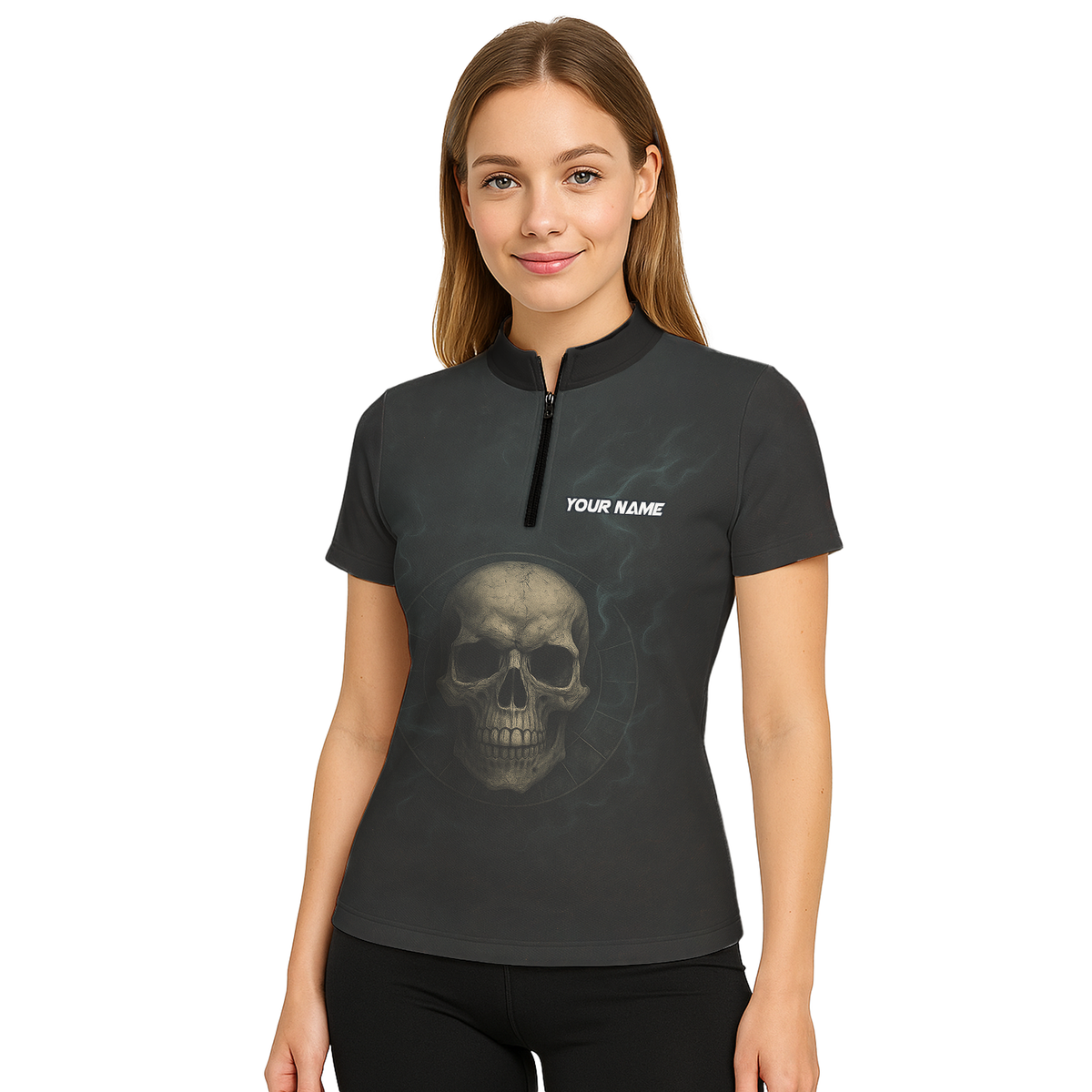 Personalized Dark Skull Zombie Dart Polo Shirt For Women B8029 additional image 5