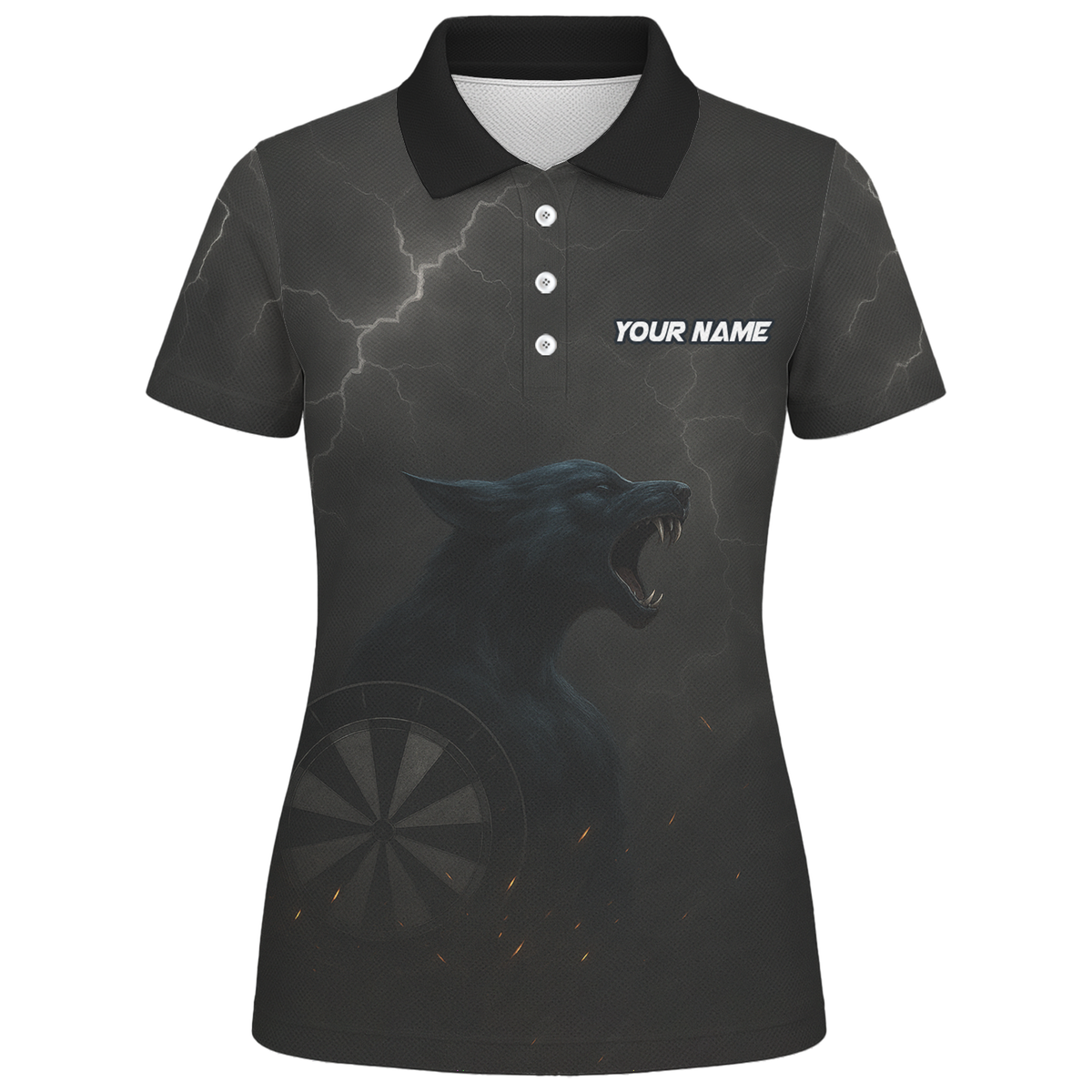 Personalized Dark Wolf Lightning Darts Shirt Polo For Women A1881 additional image 1