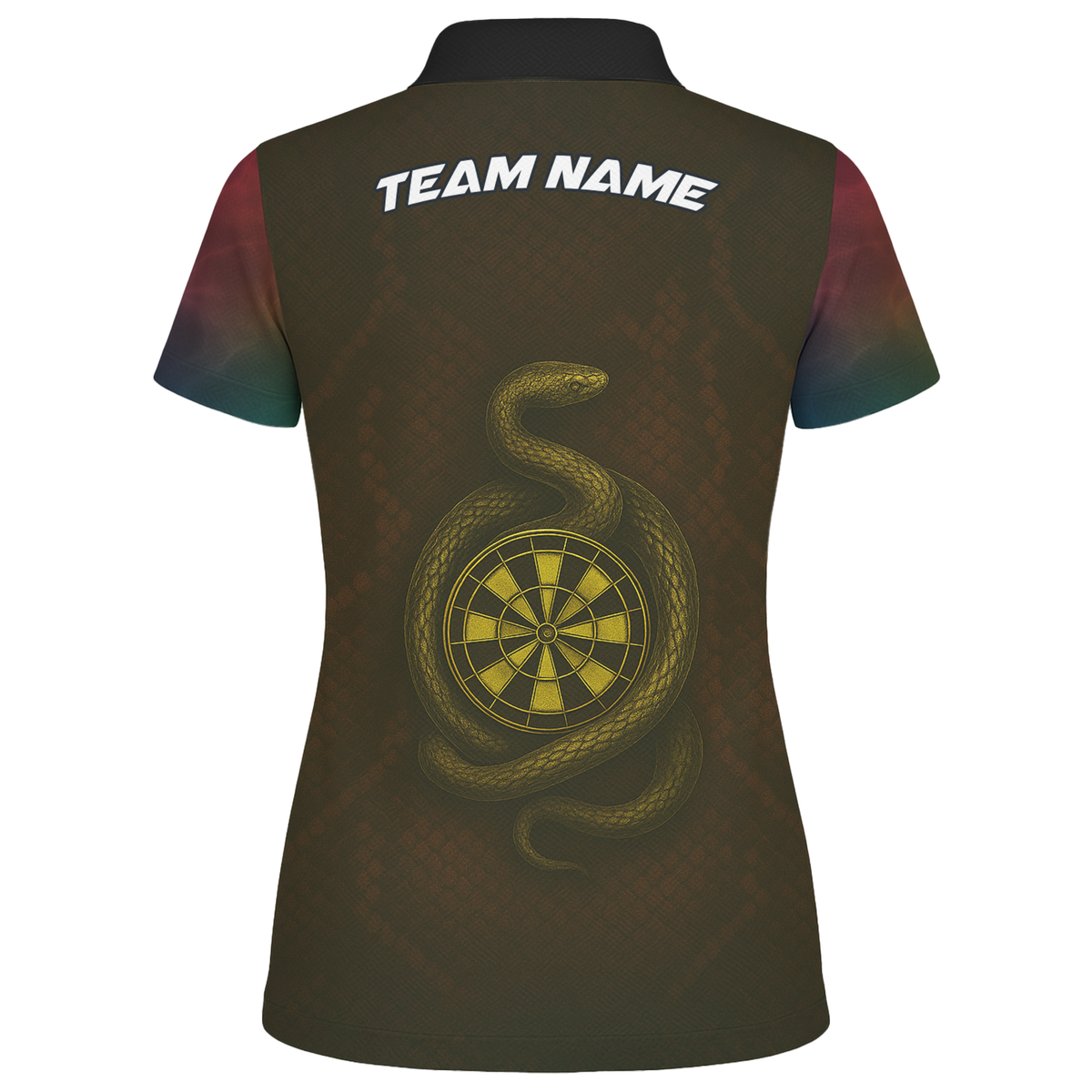 Personalized Dart Jersey Custom Snake Fire Dartboard Black Red Gold For Women K8845 additional image 2