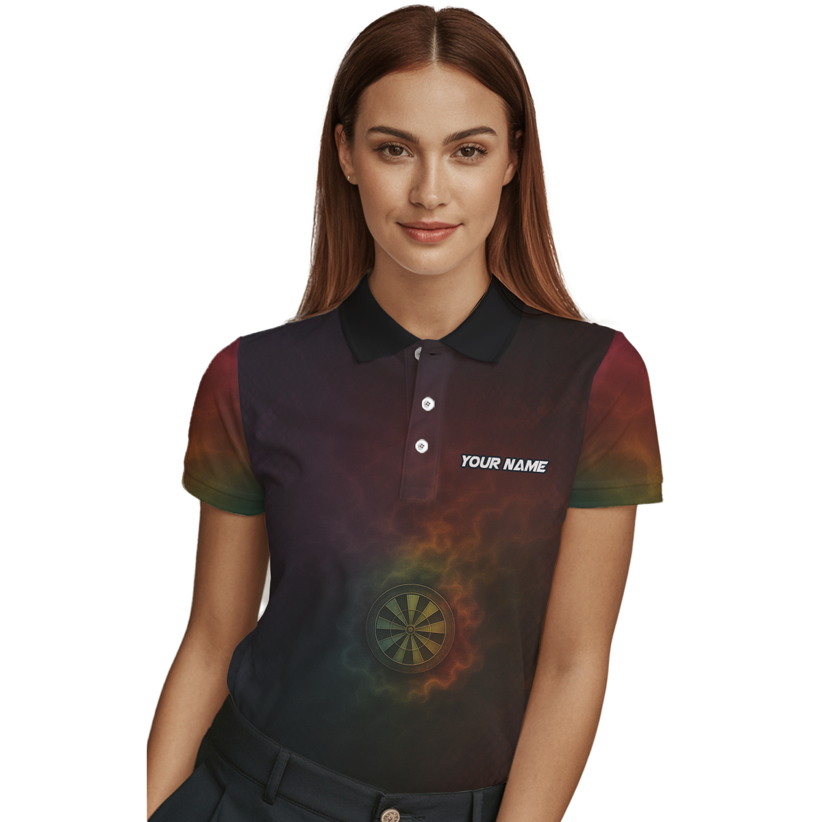 Personalized Dart Jersey Custom Snake Fire Dartboard Black Red Gold For Women K8845 additional image 3
