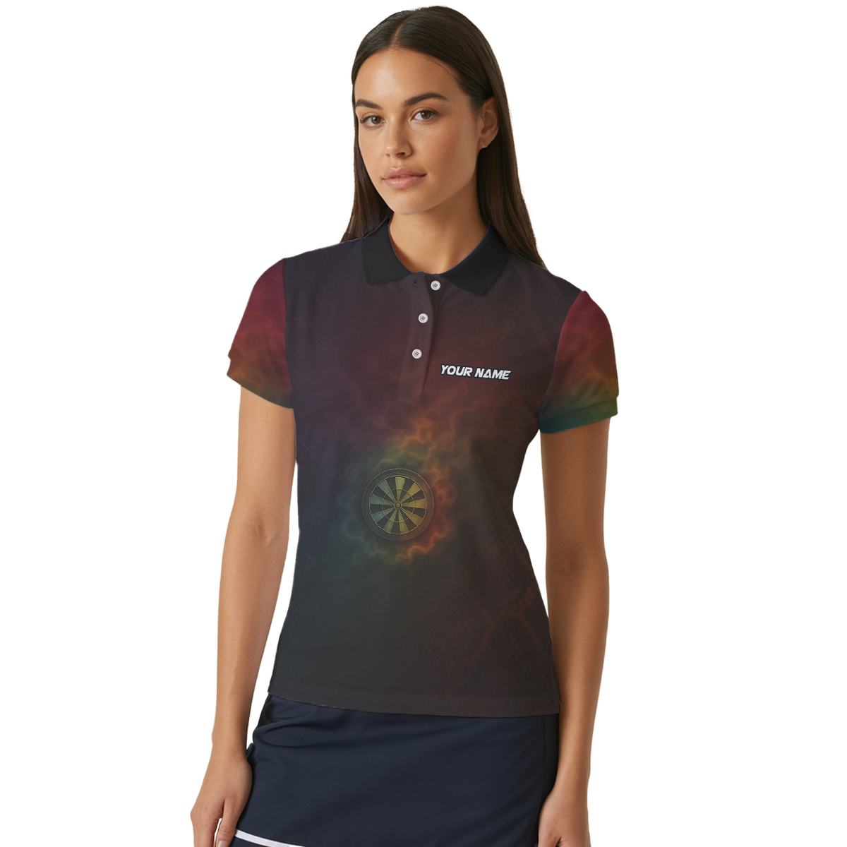 Personalized Dart Jersey Custom Snake Fire Dartboard Black Red Gold For Women K8845 additional image 4