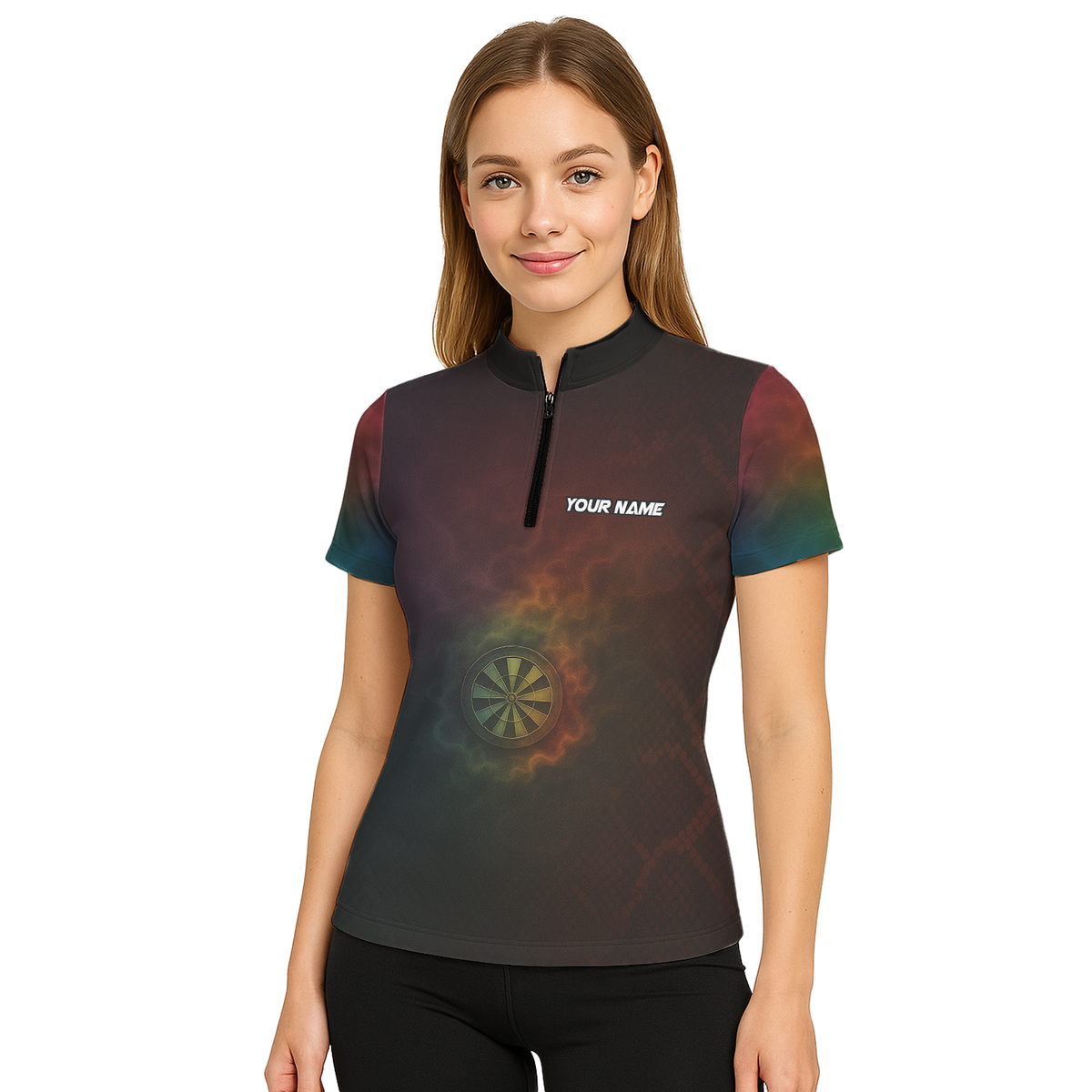 Personalized Dart Jersey Custom Snake Fire Dartboard Black Red Gold For Women K8845 additional image 5