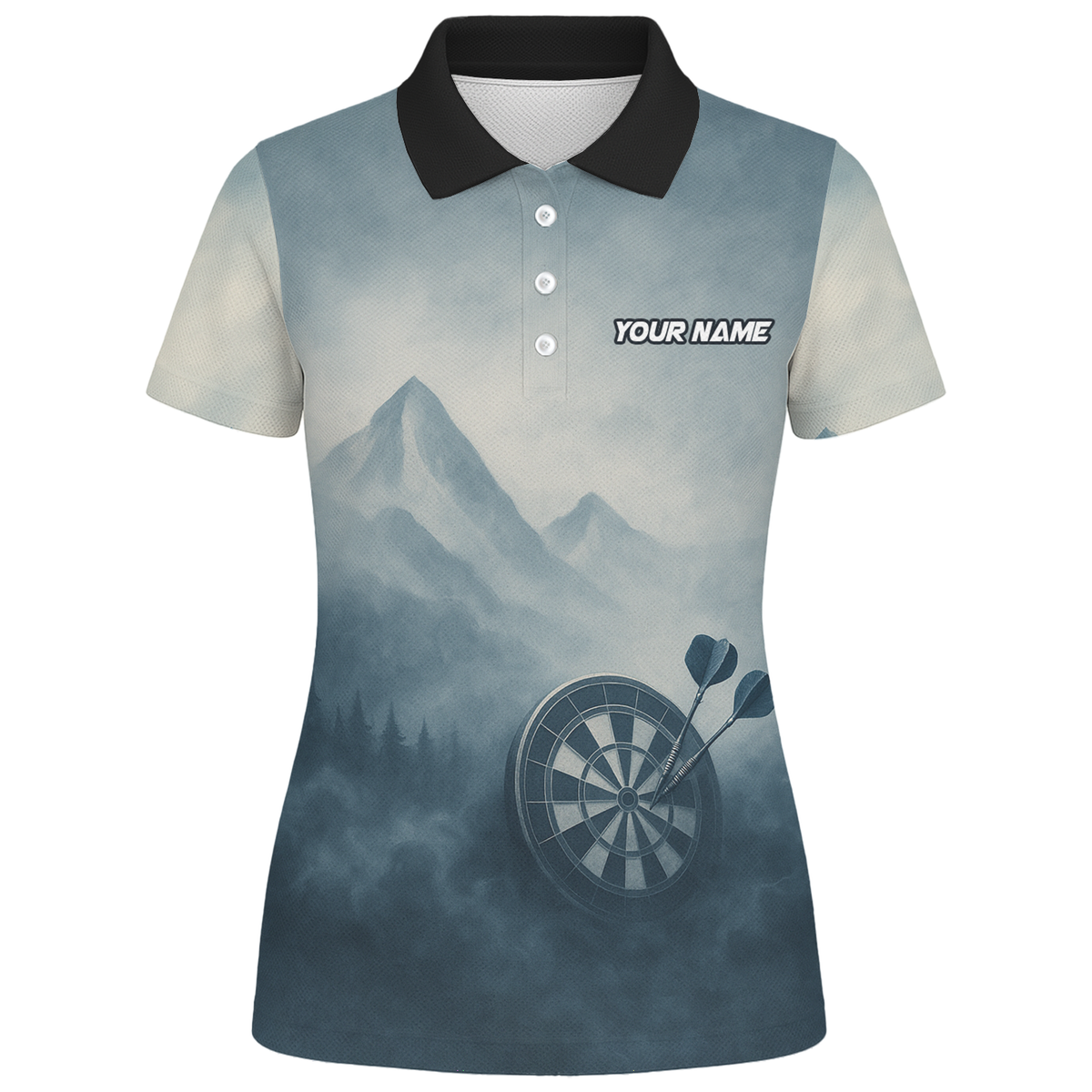 Personalized Dart Jersey Polo Shirt Deer Mountain Fog Custom Name Team For Women P5260 additional image 1