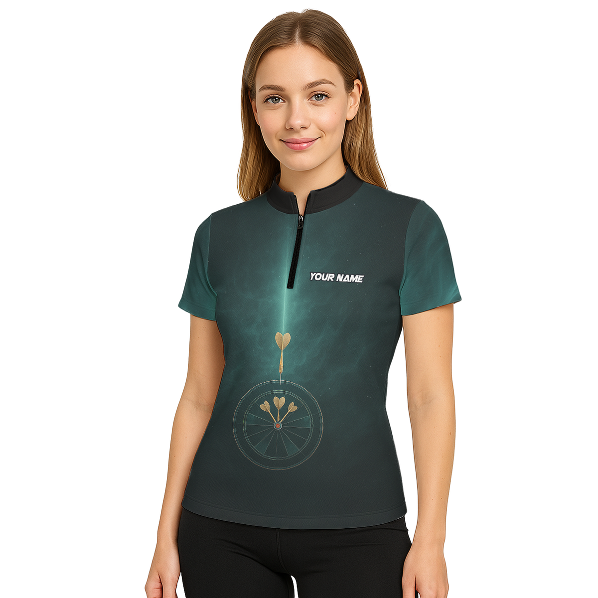 Personalized Dart Polo Shirt Dark Green Target Design Custom Name Team For Women C2180 additional image 5