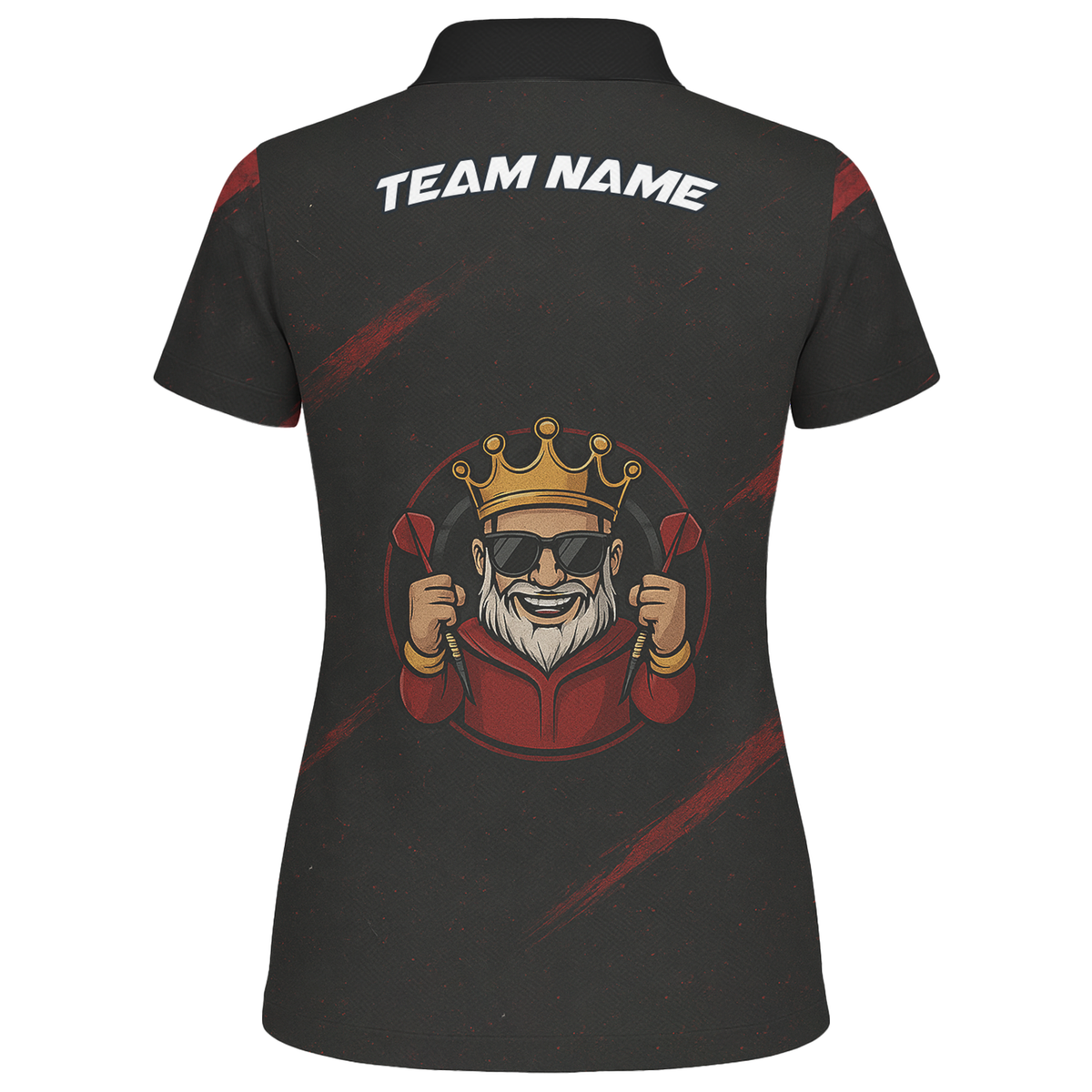 Personalized King Crown Dart Polo Shirt Black Red Grunge For Women B1780 additional image 2