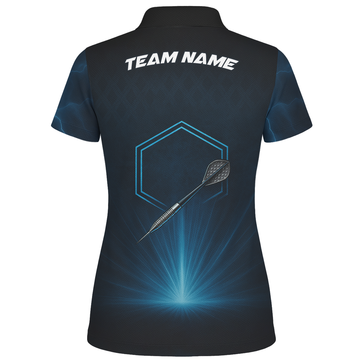 Personalized Lightning Storm Dart Polo Shirt Black Blue For Women X4512 additional image 2