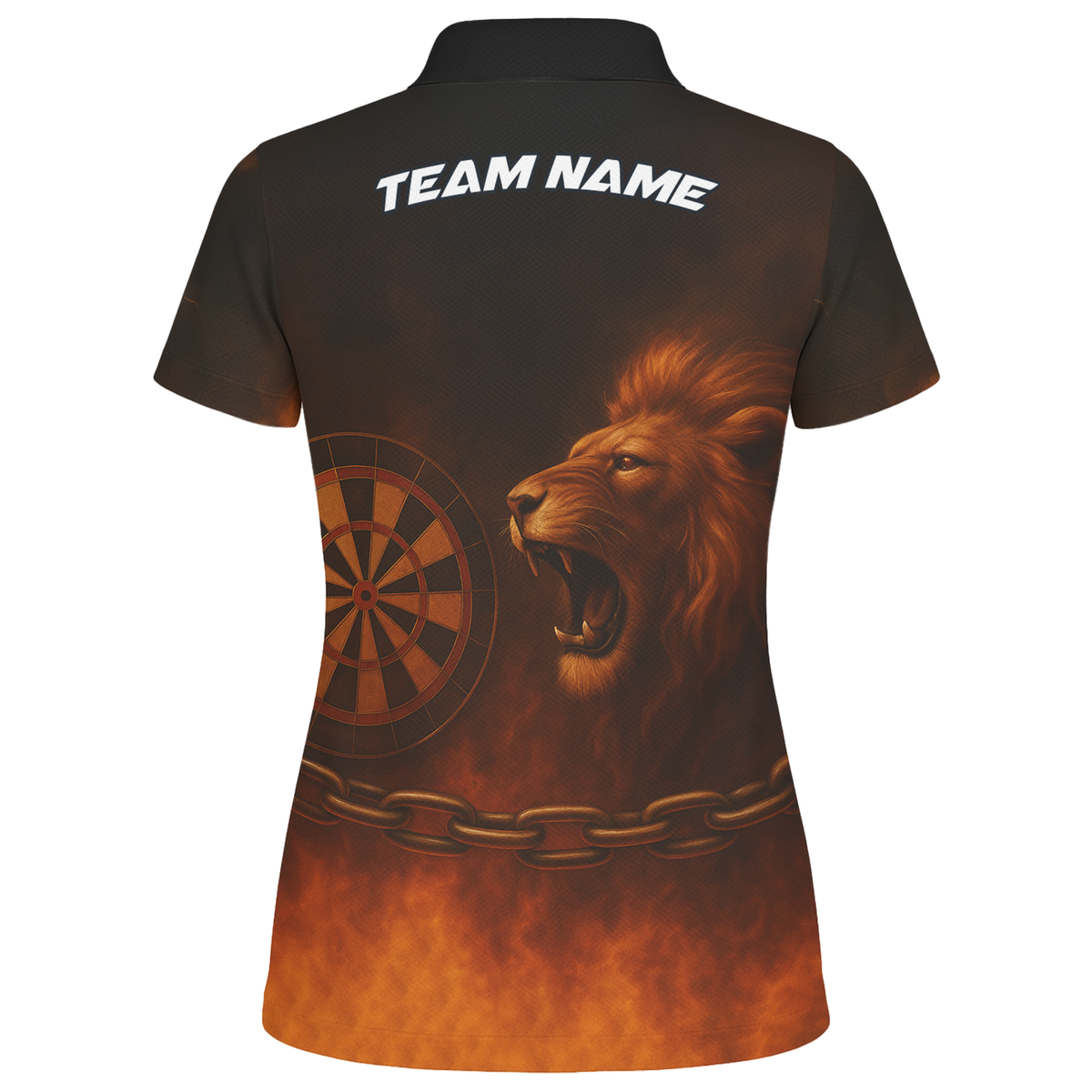 Personalized Lion Fire Lightning Dart Shirt Polo Black For Women Z4479 additional image 2