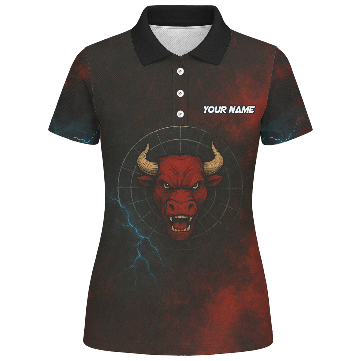 Personalized Red Bull Grunge Dart Polo Shirt Black Red For Women L3480 additional image 1