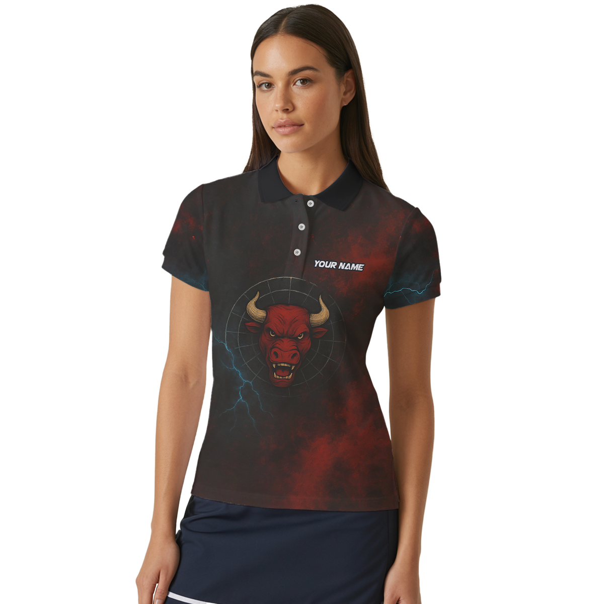 Personalized Red Bull Grunge Dart Polo Shirt Black Red For Women L3480 additional image 4