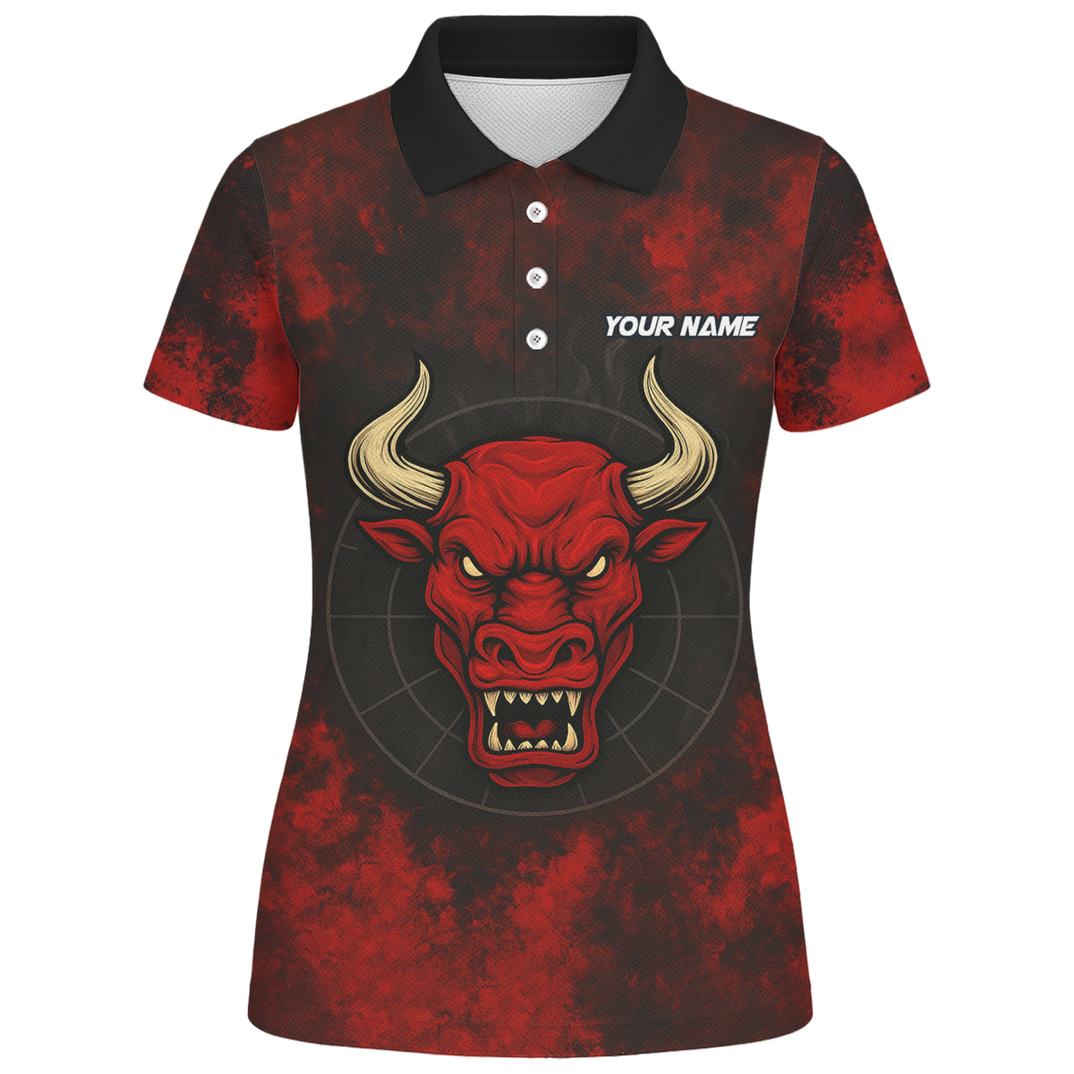 Personalized Red Bull Grunge Dart Polo Shirt Custom Name Team Red Black For Women W8023 additional image 1
