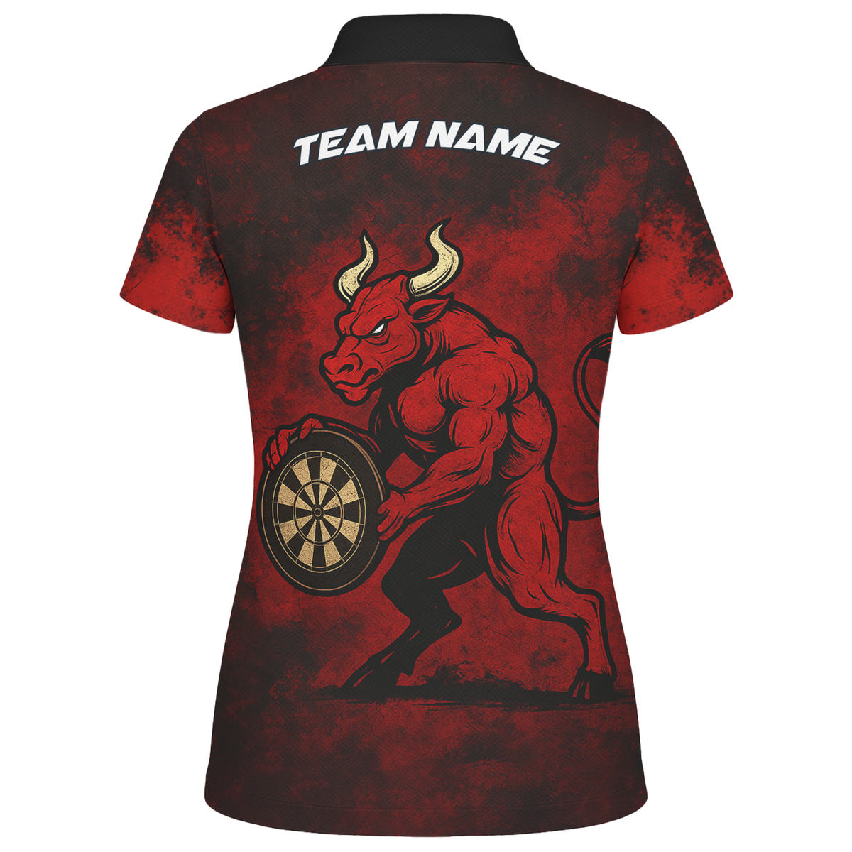 Personalized Red Bull Grunge Dart Polo Shirt Custom Name Team Red Black For Women W8023 additional image 2
