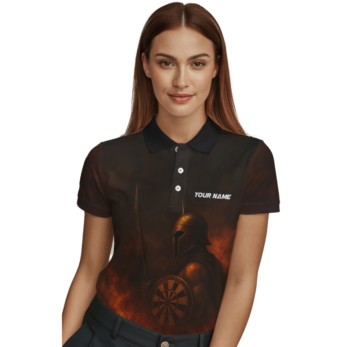 Personalized Spartan Fire Darts Polo Shirt Black Red For Women J3958 additional image 3