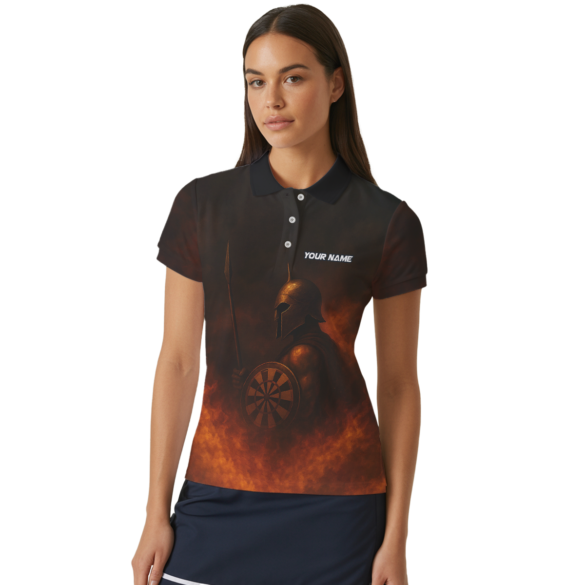 Personalized Spartan Fire Darts Polo Shirt Black Red For Women J3958 additional image 4