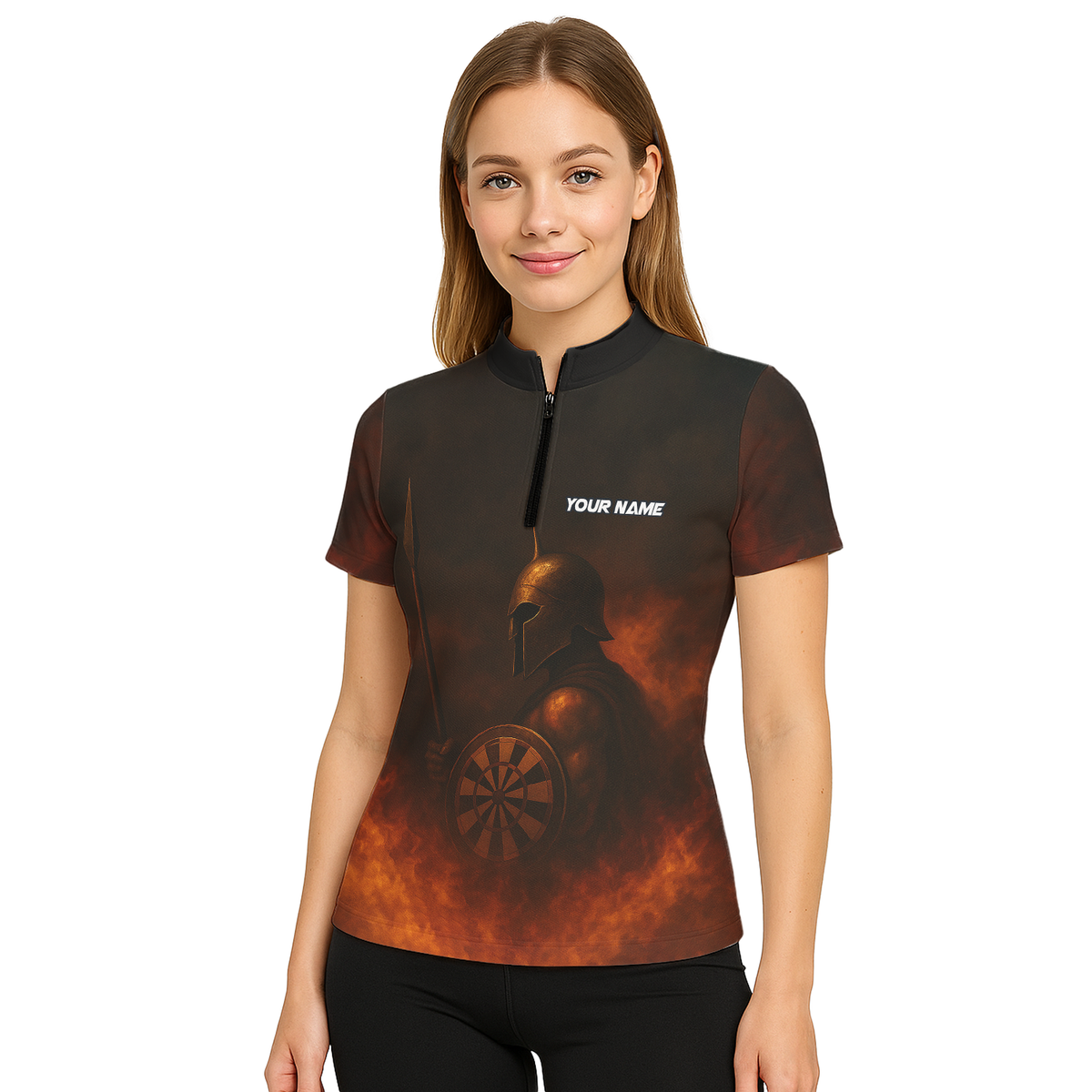 Personalized Spartan Fire Darts Polo Shirt Black Red For Women J3958 additional image 5