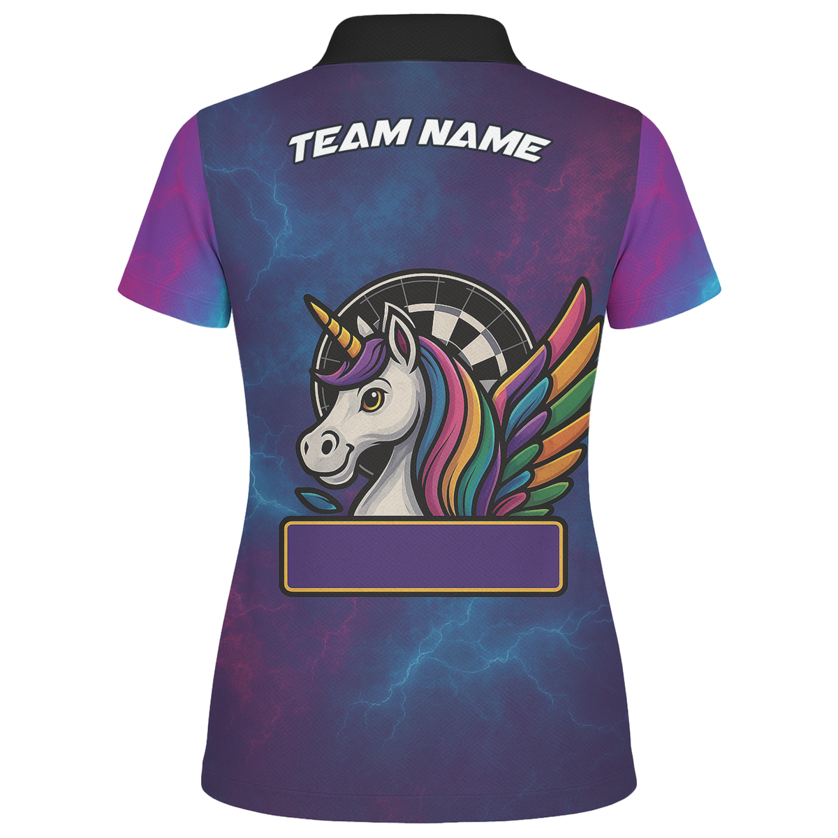 Personalized Unicorn Rainbow Lightning Dart Shirt Polo Purple Blue For Women B1140 additional image 2