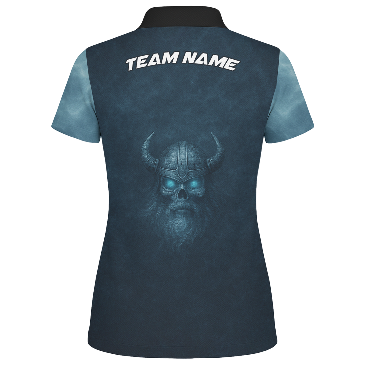 Personalized Viking Raven Skull Dart Jersey Polo Shirt Dark Blue For Women W1489 additional image 2