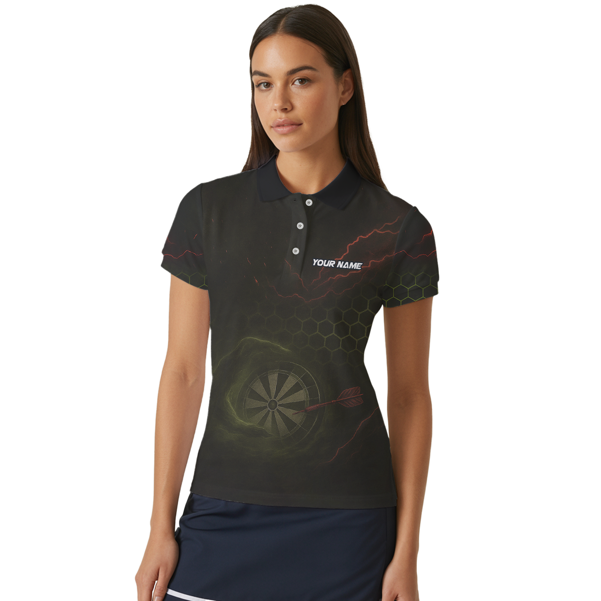 Personalized Viking Skull Dark Darts Jersey Polo Shirt Custom Name Team For Women K5251 additional image 4