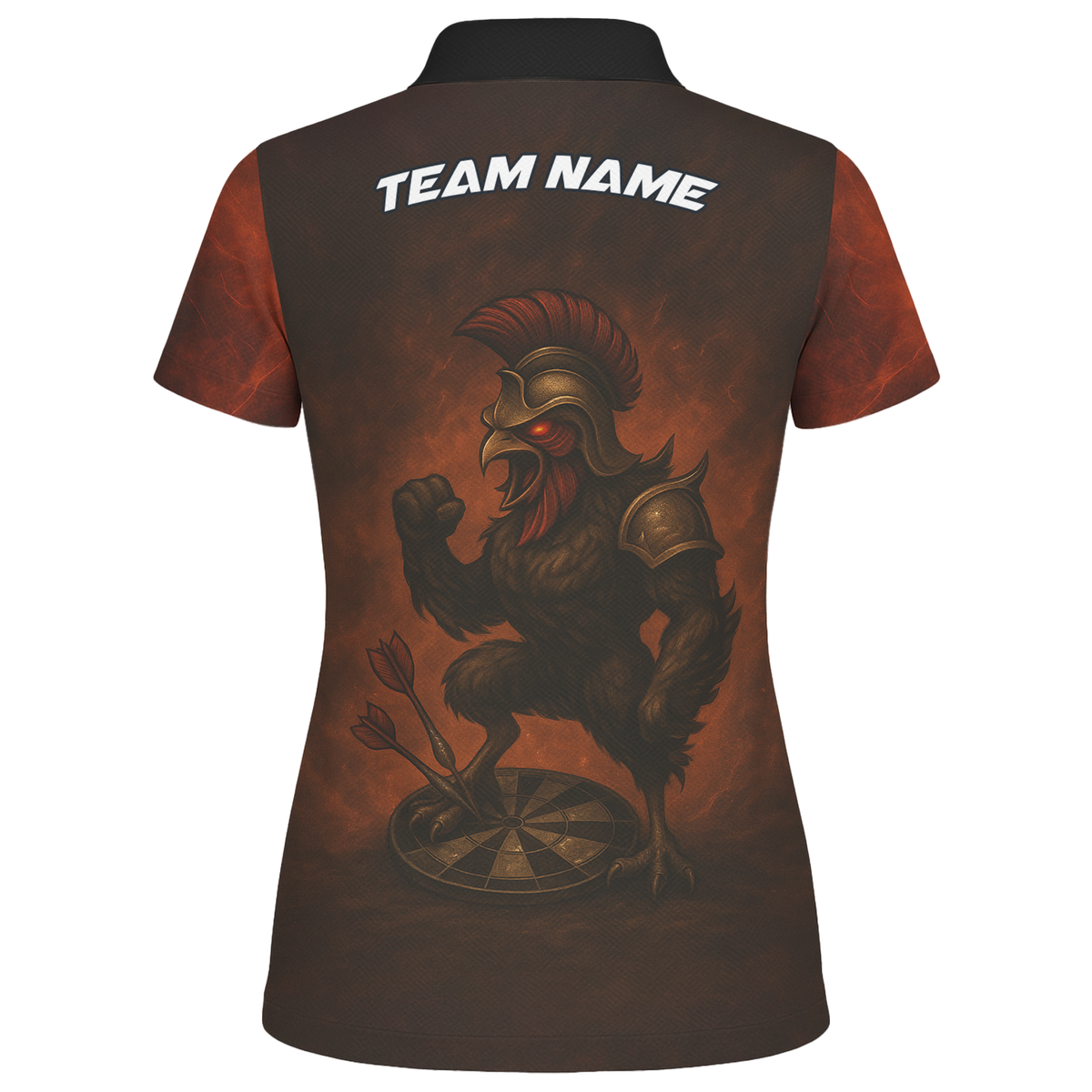 Custom Spartan Rooster Dart Polo Shirt Red Brown For Women D4679 additional image 2