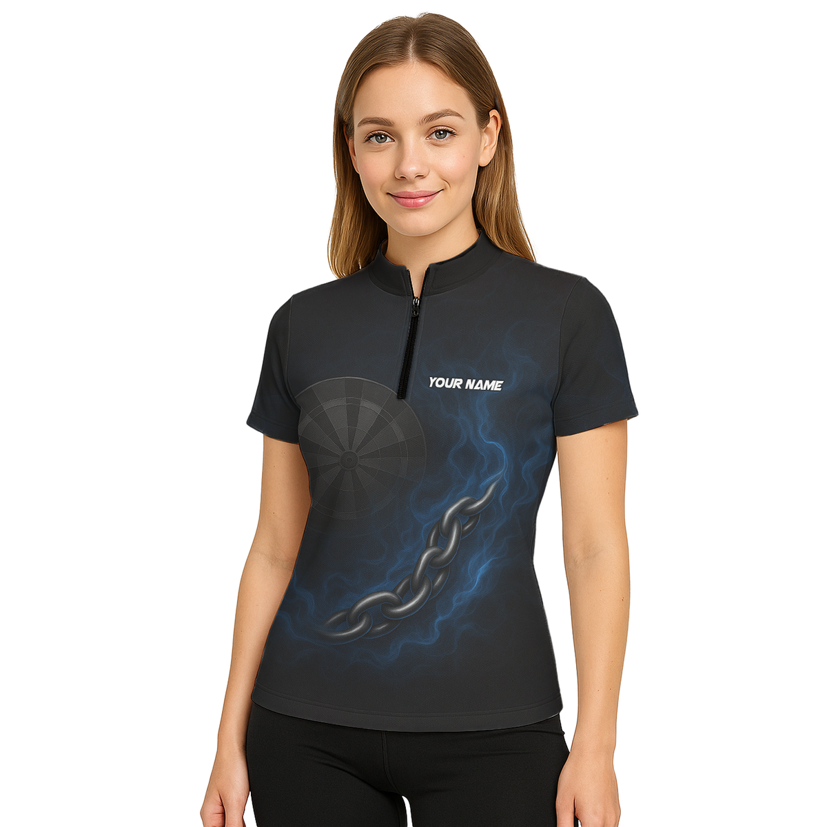 Personalized Scorpion Chain Dart Polo Shirt Black Blue For Women additional image 5
