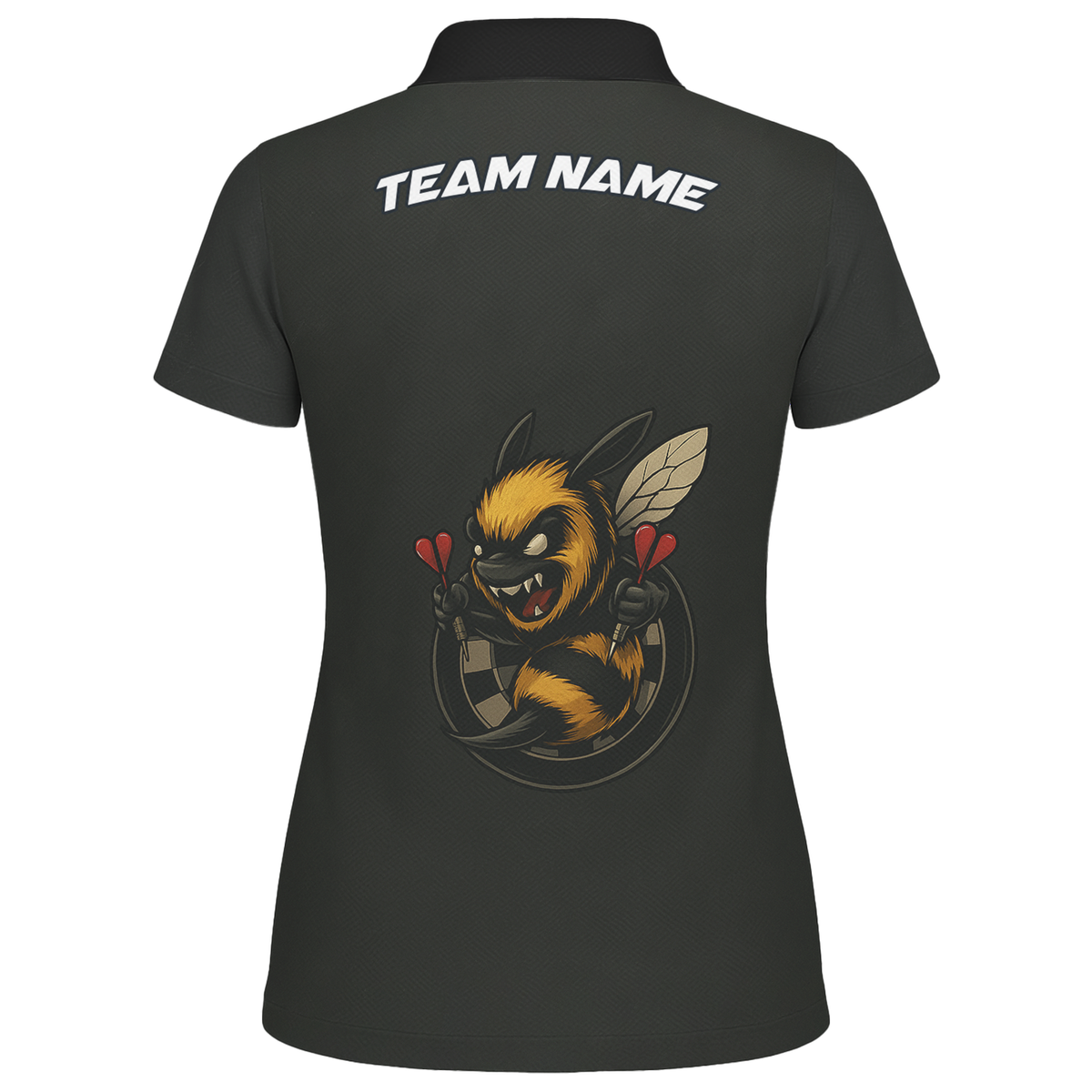 Personalized Angry Bee Dart Jersey Polo Shirt Black For Women F7624 additional image 2