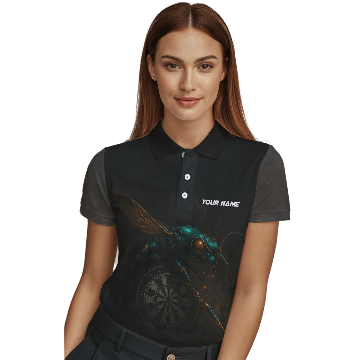 Personalized Black Wasp Dart Polo Shirt Custom Name Team For Women L1818 additional image 3