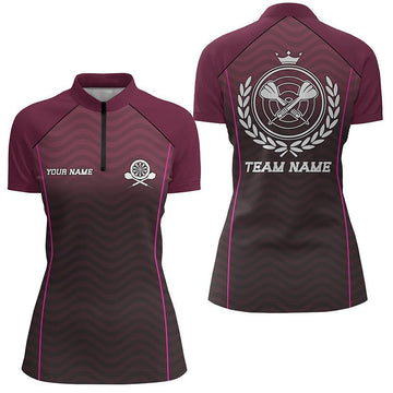 Dart-shirt met kwartrits voor dames met verweven darts, op maat gemaakt dartshirt, dartjersey R237