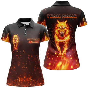Women's Darts Shirt with Wolf Design, All-Over Print, Team Player Darts Jersey H7790