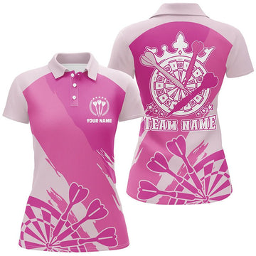 Pink Darts Polo Shirt - Cool Dart Shirt for Women - Darts Jersey y6174