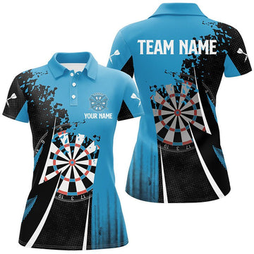 Zwartblauw dartpoloshirt voor dames - en stijlvol dartshirt voor dames - Darts Jersey L181